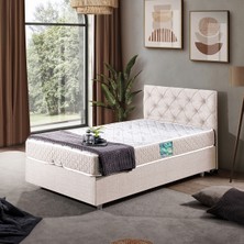 Setay Eylül Tek Kişilik Baza Başlık Comfort Yatak Seti - Krem