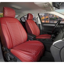 Şahinler Oto Aksesuar Volvo XC60 Yeni Uyumlu Deri Oto Koltuk Kılıfı Ön Arka Takım Giydirme Tip Kırmızı Exclusıve Model Shn