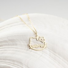 One Silver Gold 925 Ayar Gümüş Hello Kitty Kolye Özel Tasarım