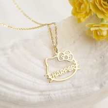 One Silver Gold 925 Ayar Gümüş Hello Kitty Kolye Özel Tasarım