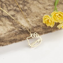 One Silver Gold 925 Ayar Gümüş Hello Kitty Kolye Özel Tasarım