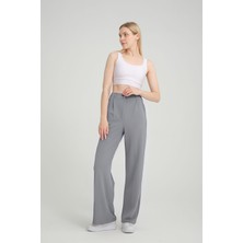 Yakamel Kadın Palozzo Likralı Esnek Trend Kumaş Pantolon