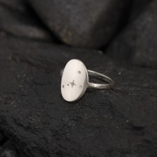 One Silver Gold 925 Ayar Gümüş Yıldız Motifli Zarif Yüzük Kişiye Özel Tasarım