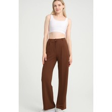 Yakamel Kadın Palozzo Likralı Esnek Trend Kumaş Pantolon