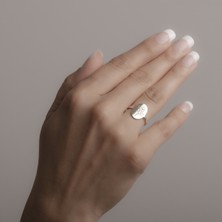One Silver Gold 925 Ayar Gümüş Çiçek Motifli Yüzük Kişiye Özel Tasarım