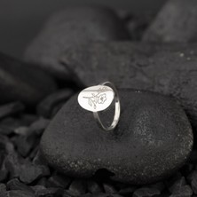 One Silver Gold 925 Ayar Gümüş Çiçek Motifli Yüzük Kişiye Özel Tasarım