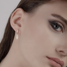 One Silver Gold 925 Ayar Gümüş Sol Anahtarı Nota Sallantılı Küpe Kişiye Özel Tasarım