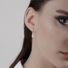 One Silver Gold 925 Ayar Gümüş Sol Anahtarı Nota Sallantılı Küpe Kişiye Özel Tasarım