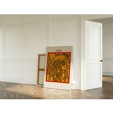 Keith Haring Pop Art Sanatsal Kanvas Tablo Salon Duvar Dekorasyon Cafe Dekor Duvar Tablosu