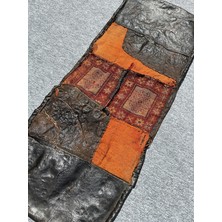 Burak Halı El Dokuma Antika Derili Heybe Kök Boya Kilitli 47 x 114