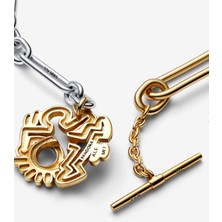 Poseidons Jewellery Keith Haring x Twisted Şekil T Bar Kolye