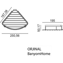 Çelik Banyo Paslanmaz Çelik Zerrin 1’li 19 x 19 cm Şampuanlık Banyo Rafı