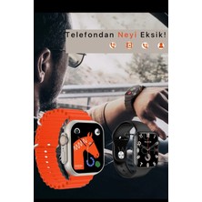 Tekiz Teknoloji Watch Ultra 2  49MM 7 Kordonlu Akıllı Saat Hx Watch Ultra Akıllı Saat Şeffaf Kılık ve Kulaklık Hediye