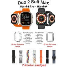 Tekiz Teknoloji Hx Duo Suit Max 2'li Akıllı Saat Watch Ultra 2 | Watch 9 Akıllı Saat & 7 Kordon ve Koruyucu Hediye