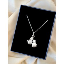 Alâ Silver Jewellery Boks Eldiveni 3 Boyutlu Tasarım 925 Ayar Gümüş Kolye