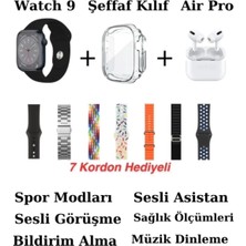 Tekiz Teknoloji Watch 9 Akıllı Saat Hx Duo Watch 9 Akıllı Saat & 7 Kordon Şeffaf Kılık ve Kulaklık Hediyeli