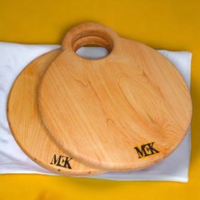 Mekwood Doğrama Tahtası ve Sunumluk Yuvarlak Kulplu 29,5X24,5