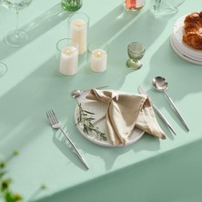 Zeren Home Sıvıya Dayanıklı Pamuk Keten Dertsiz Masa Örtüsü Mint