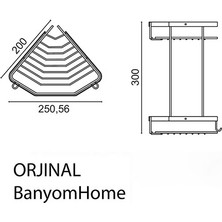 Çelik Banyo Paslanmaz Çelik Erpa 2'li 19X19 cm Şampuanlık Banyo Rafı