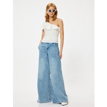 Koton Fırfırlı Tek Omuz Üst Fisto Detaylı Slim Fit