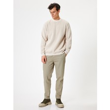 Koton Gabardin Pantolon Beli Bağcıklı Cep Detaylı Pamuklu