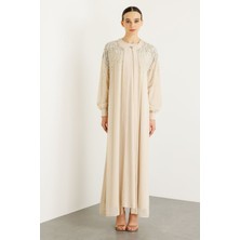 Ahsen Incili Abaya Bej - 2