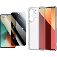 Coolacs Xiaomi Redmi Note 13 Pro 4g ile Uyumlu Soft Yumuşak Telefon Kılıfı ve Hayalet Privacy Ekran Koruyucu Seti