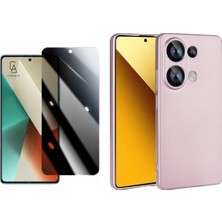 Coolacs Xiaomi Redmi Note 13 Pro 4g ile Uyumlu Soft Yumuşak Telefon Kılıfı ve Hayalet Privacy Ekran Koruyucu Seti