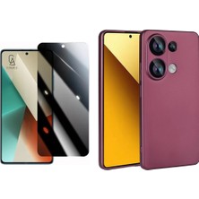 Coolacs Xiaomi Redmi Note 13 Pro 4g ile Uyumlu Soft Yumuşak Telefon Kılıfı ve Hayalet Privacy Ekran Koruyucu Seti