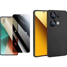 Coolacs Xiaomi Redmi Note 13 Pro 4g ile Uyumlu Soft Yumuşak Telefon Kılıfı ve Hayalet Privacy Ekran Koruyucu Seti