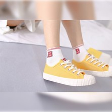 Ozzy Socks 5 Çift Çizgili Harf Kolej Kadın  Çorap