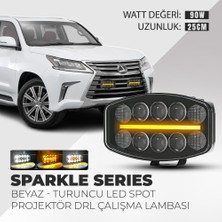 C9 Sparkle 10'' Beyaz Turuncu LED Spot Projektör + Drl Çalışma Lambası Tır Kamyon Araç Kaput Tampon Tavan Çatı Işıkları