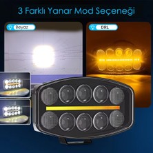 C9 Sparkle 10'' Beyaz Turuncu LED Spot Projektör + Drl Çalışma Lambası Tır Kamyon Araç Kaput Tampon Tavan Çatı Işıkları