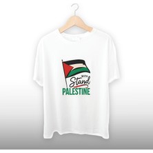 SRB Store Filistin Bayrak Detaylı Unisex Tişört