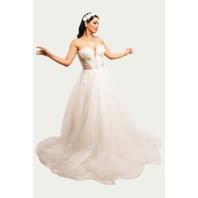 Canım Kendim Store Inci Beyazı Transparan Detaylı Helen Model Gelinlik