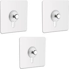 Microcase Güçlü Plastik Yapışkanlı Hanger Banyo Mutfak Eşya Vb. Ürün Askılığı AL4465- 3 Adet