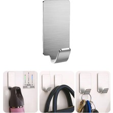 Microcase Güçlü Yapışkanlı Metal Banyo Mutfak Eşya Havlu Vb Ürün Askılığı AL4468- 1 Adet Gümüş