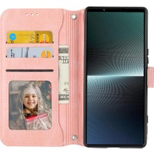 Bdt Shop Sony Xperia 5 V Kickstand Kart Tutucu Askı Manyetik Pu Için Flip Case (Yurt Dışından)