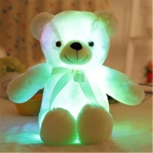 30-80 cm Aydınlık Light Up Led-Teddy Bear Dolması Peluş Oyuncak (Beyaz 30 Cm) (Yurt Dışından)