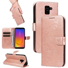 Bdt Shop Samsung Galaxy J6 2018 Için Flip Case Ayrılabilir El Kayışı Kabartmalı Yüksek (Yurt Dışından)