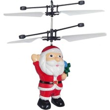 Noel Uçan Top Oyuncak Noel Baba Helikopter LED Işık, Noel Baba Elektrikli Kızılötesi Süspansiyon Akıllı Sensör Uçan Oyuncak (Yurt Dışından)