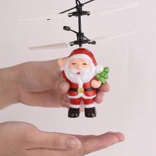 Noel Uçan Top Oyuncak Noel Baba Helikopter LED Işık, Noel Baba Elektrikli Kızılötesi Süspansiyon Akıllı Sensör Uçan Oyuncak (Yurt Dışından)