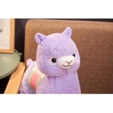 Llama Doldurulmuş Hayvan Büyük Bebek Peluş Kucaklama Yastık Yumuşak (Mor 35CM) (Yurt Dışından)