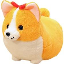 Yuvarlak Göz S 38 * 28 cm Güzel Corgi Köpek Peluş Oyuncak, Dolması Yumuşak Hayvan Karikatür Yastık AZ10230 (Yurt Dışından)