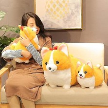 Yuvarlak Göz S 38 * 28 cm Güzel Corgi Köpek Peluş Oyuncak, Dolması Yumuşak Hayvan Karikatür Yastık AZ10230 (Yurt Dışından)