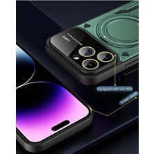 Deppo Trend iPhone 15 Pro Max Uyumlu Kılıf Magsafe Standlı Kamera Lens Korumalı Kılıf Dayanıklı Renkli Tank Kapak Sert Silikon Zırhlı Arka Kapak