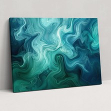 Painted Anarchy Mavi ve Yeşil Dönen Desenler Soyut Sanat Duvar Dekorasyonu - Soyut Sanat, Kanvas Tablo, Ev Dekorasyonu, Duvar Dekorasyonu,