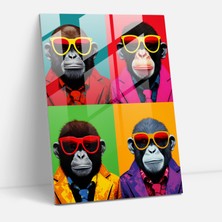 Painted Anarchy Trendy Hayvanlar Cam Baskı - Insanlar Gibi Giyinmiş Hayvanlar, Pop Art Portresi, Cam Duvar Sanatı, Trendy Ikonlar