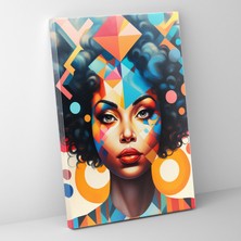Painted Anarchy Afro Pop Art Kanvas Tablo - Afro, Afro, Renkli Geometrik Şekiller, Afro Kadın,