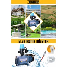 Dager JET100P Set Hidrofor Otomatik Su Pompası 1 Hp 1 Inç Seviye Kontrol Cihazı Otomatik Aç-Kapa Hidrofor Pompa - Hediye Setli